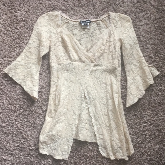 Vintage 90's Bebe floral lace wrap top - Picture 10 of 15